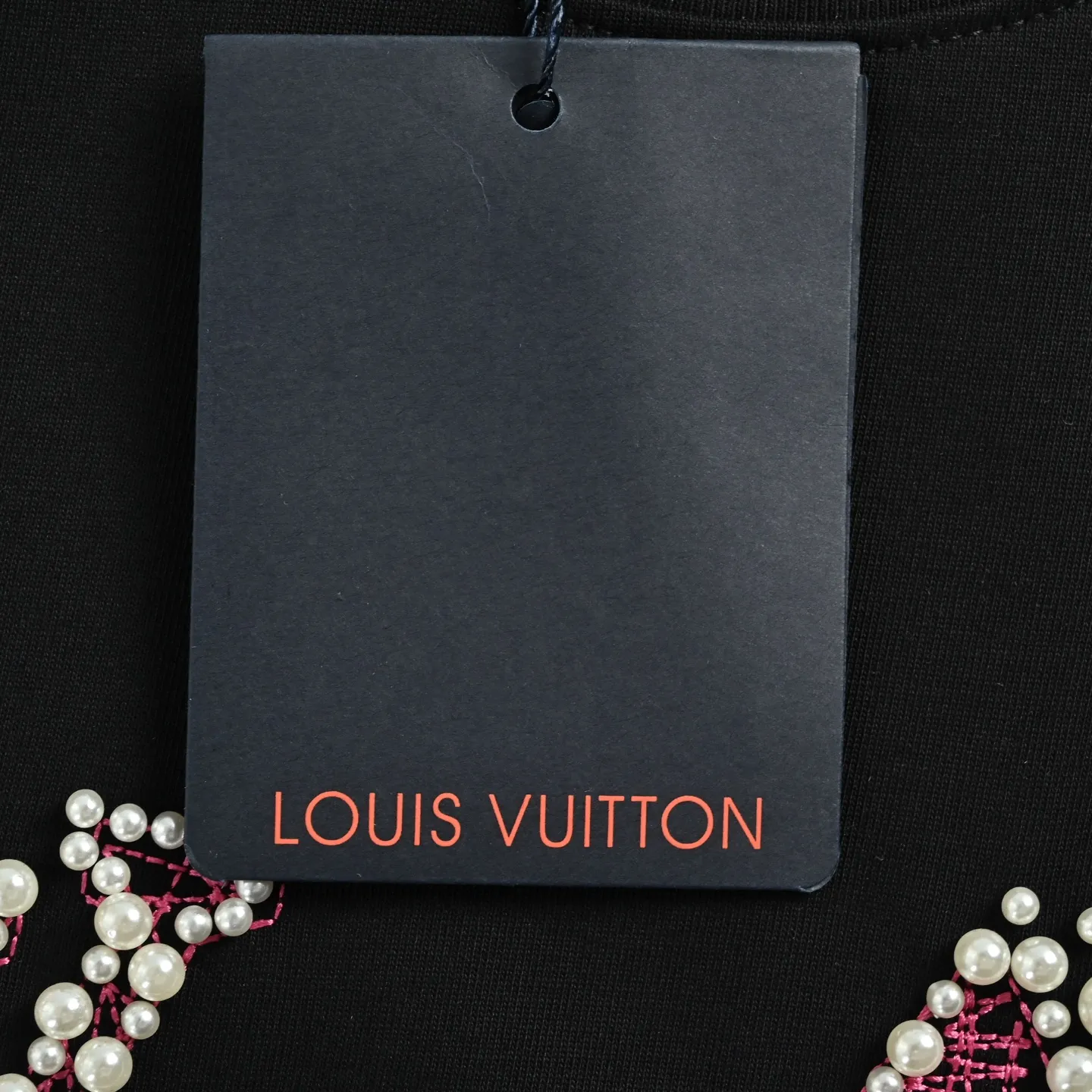 Louis Vuitton/Louis Vuitton line bead embroidery round neck short sleeves